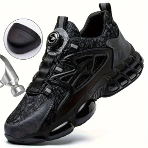 Rotating Button Safety Shoes Men Steel Toe Sneaker