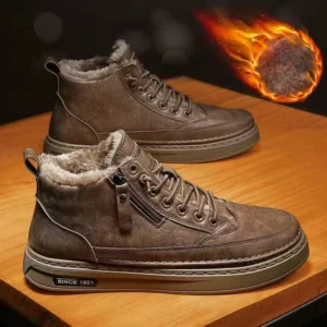 Winter fleece boots men's high-top shoes