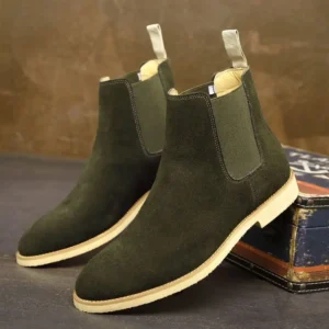 Man Retro Suede Genuine Leather Chelsea Boots Men Fashion