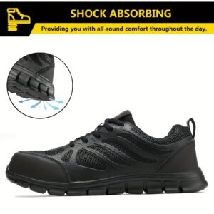 safety shoes women's work shoes light steel head sports anti - Temu - Color : Black - Size : US 10