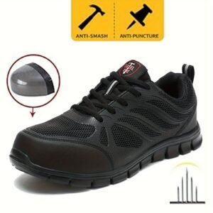 safety shoes women's work shoes light steel head sports anti - Temu - Color : Black - Size : US 8.5