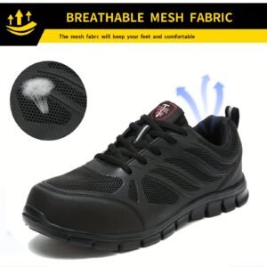 safety shoes women's work shoes light steel head sports anti - Temu - Color : Black - Size : US 5.5