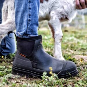 HISEA Men'S Chelsea Rain Boots, Rubber Ankle Short Boots For Men Waterproof, Durable Insulated Mud Booties For Outdoor Garden Work