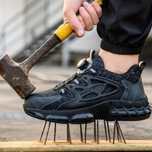 High-Top Safety Sneakers with Rotating Buckle