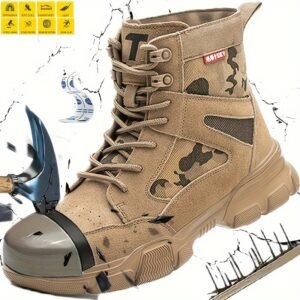 Indestructible Men's Steel Toe Anti-Smash Anti-Puncture Work Safety Shoes with Breathable Anti-Slip Features