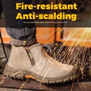 Fire-Resistant Anti-Scalding Welding Work Boots for Women