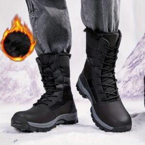 1 Pair Unisex Winter Warm Snow Waterproof PU Upper Boots